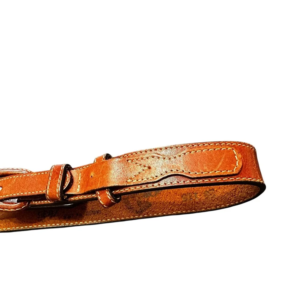 Vintage Jordache Belt Leather Brown Western Costume Youth Kids Size 28‎